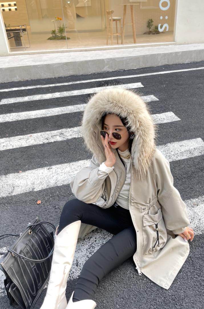 狐狸毛派克服，其它，贻思茗