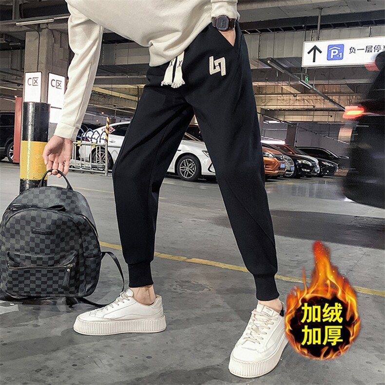 社会精神小伙春秋加绒卫裤运动束脚男裤DS-B249-KK96-P58-加绒P68图片