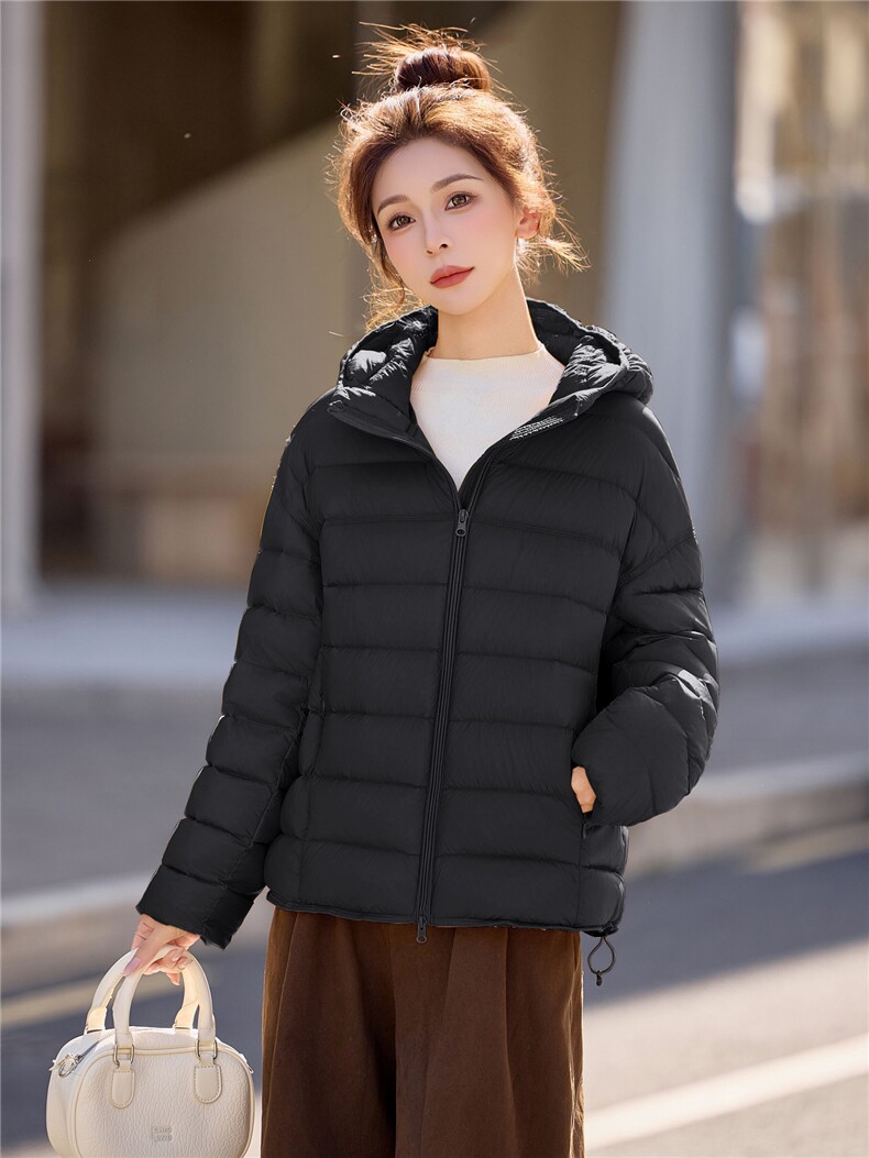 2025冬装新款时尚连帽羽绒服,女装羽绒服,曼琳思菲