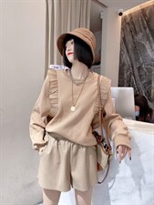 木耳边卫衣，女装卫衣/绒衫，美惠百合