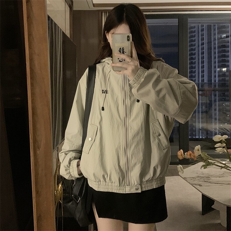 2024新款港风美式ins潮流宽松百搭连帽风衣夹克外套女JK1260-P85,男装夹克,星座313A(原308A-2)