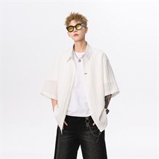 现货夏新男潮短袖小众高级褶皱感设计衬衫上衣513DC3538P30，男装T恤，星座513