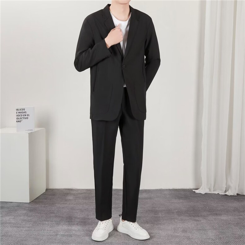 休闲西服男宽松垂感外套韩版潮流2026春秋冬新款男士西装套装,男装西服套装,星座1013