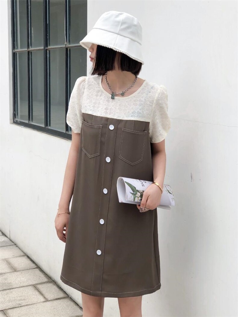 夏季薄西装雪纺拼接连衣裙，女装西装，非次元