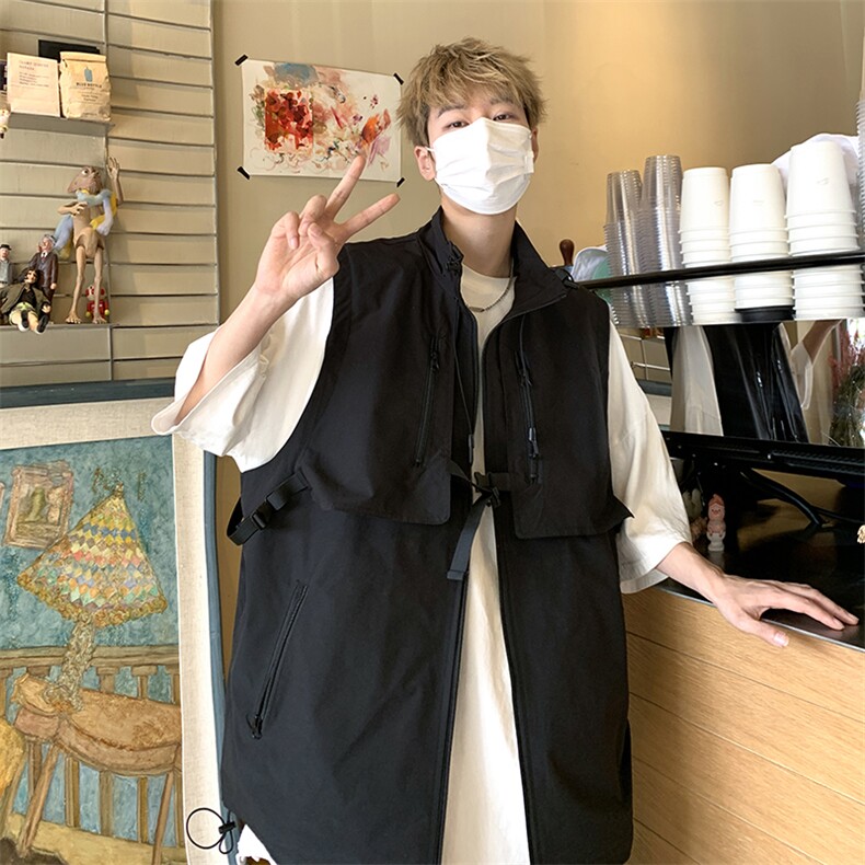 机能风多口袋马甲工装无袖背心马甲男宽松外套男女MJ02024-P50,男装背心/马甲,星座308B-1