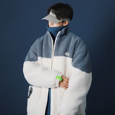20冬季纯色羊羔毛加绒立领男士开衫外套中性棉衣潮牌上衣MY208-80,男装棉衣,星座1008-2