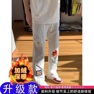 1506-1/Wk101JR1/P41女士刺绣花卉设计感弯刀卫裤图片