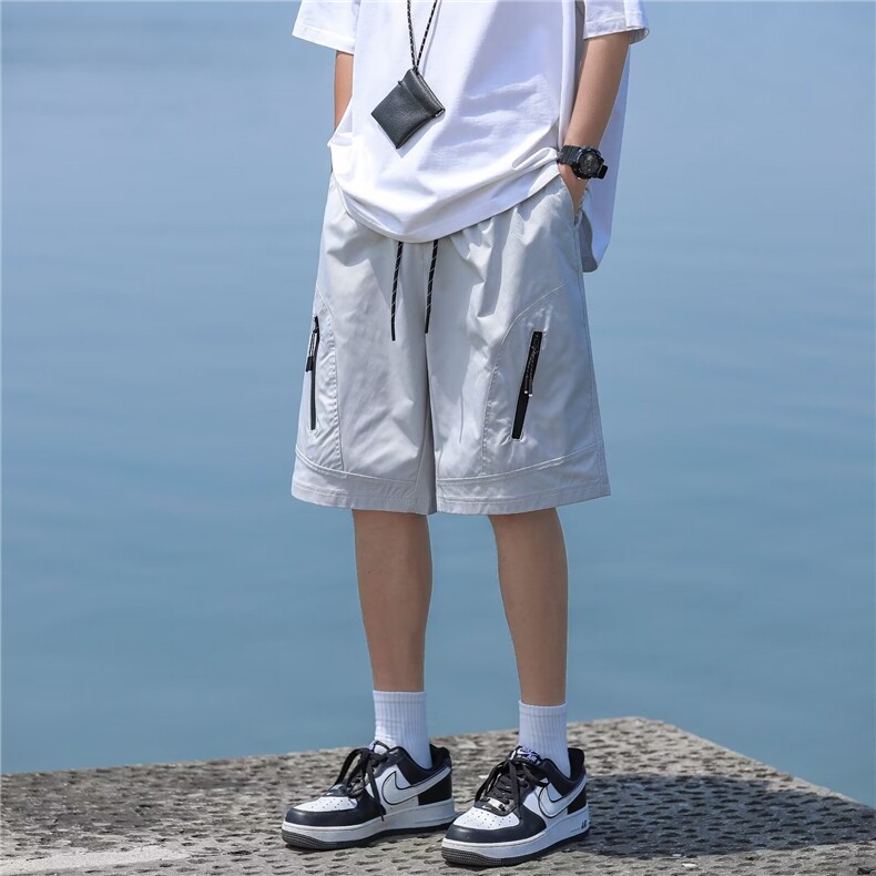 美式户外机能工装短裤男夏季潮牌宽松中裤百搭休闲五分冲锋裤D166,男装牛仔裤,星座601-2
