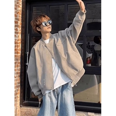 机车服pu皮衣外套男春秋季痞帅短款棒球服宽松飞行夹克J065，男装皮衣，星座1116A（原606A-3）