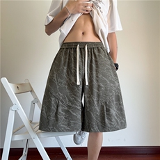 2025夏季新款潮流花色灯芯绒宽松休闲短裤B315-K25758-特p25控48，男装休闲裤，电商B315