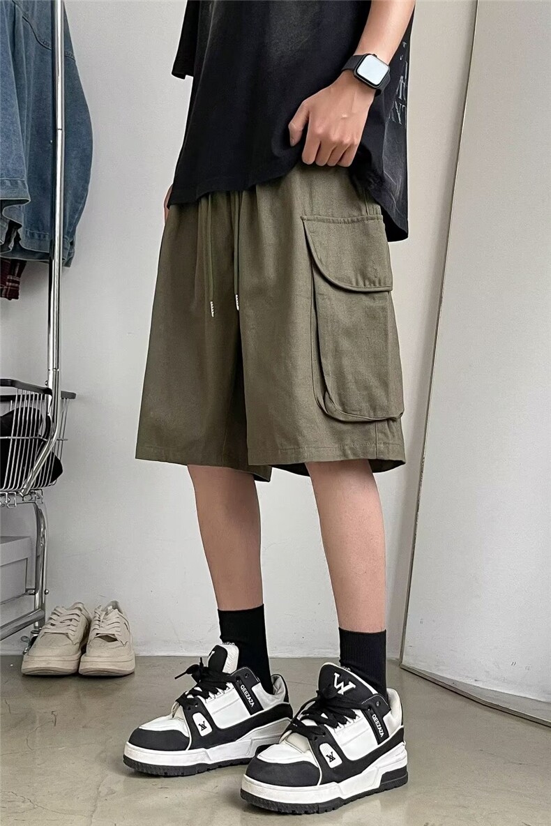 夏季百搭休闲裤男高街工装短裤五分裤DK270/P35,男装休闲裤,电商D202-1