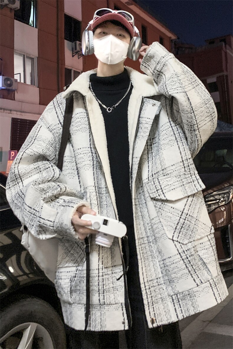 羊羔毛棉服男2025冬季新款休闲外套潮牌棉衣棉袄M199P120控158,男装棉衣,电商A157