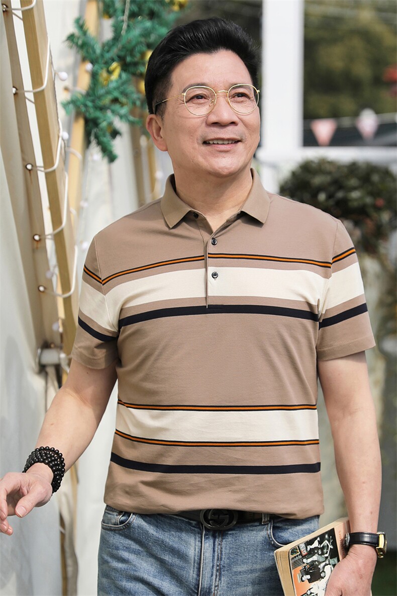 夏季新款男士商务休闲短袖翻领Polo衫透气薄款带领短袖保罗T恤,男装T恤,电商B212（原钱塘6029）