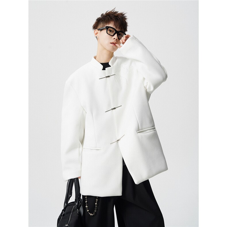 毛呢折棘荆棘立体绣大码M-5XL中式西服聚酯纤维XF78168P118，男装西服，星座226-1