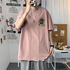 1港风圆领大码M-5XL运动日系原宿潮流男士短袖宽松T恤7800F35控49，男装T恤，星座226-2
