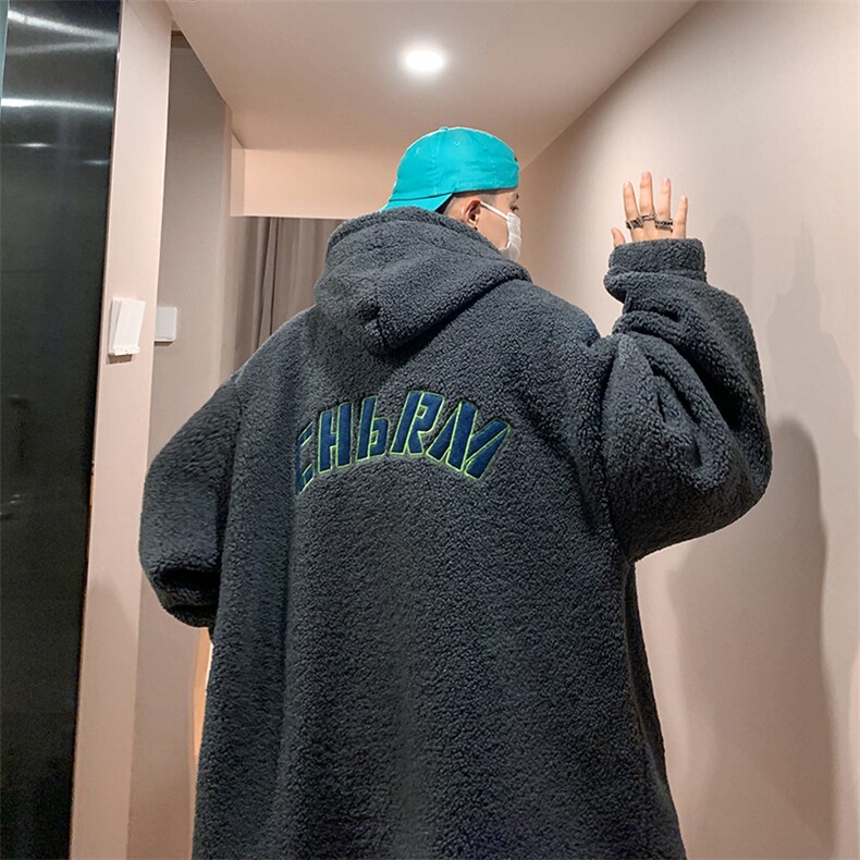 秋冬港风连帽棉衣男羊羔绒外套加绒加厚MY501P128控158,男装棉衣,星座517A-1