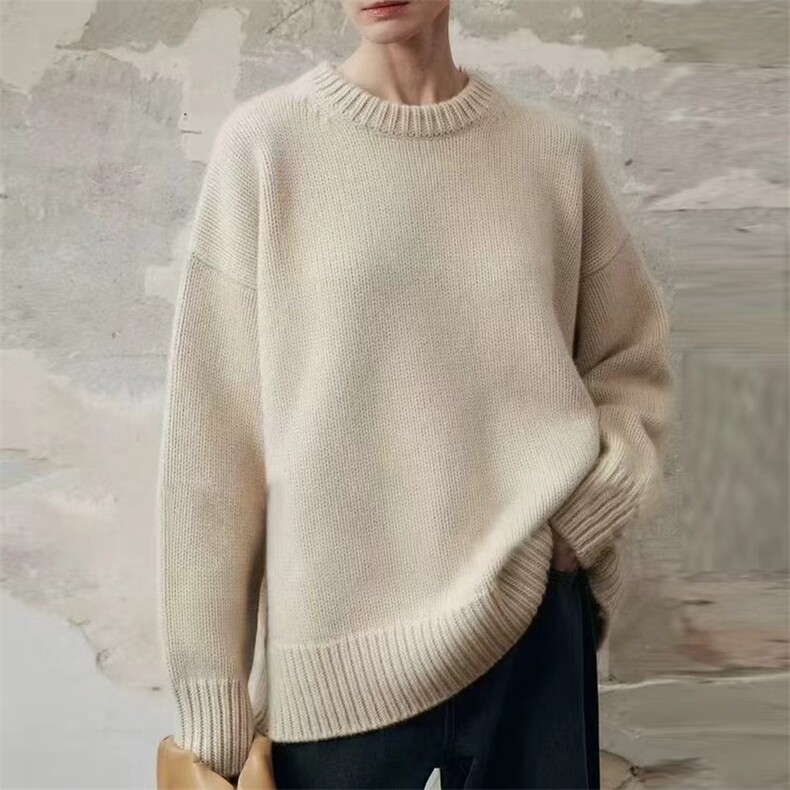 2025年秋季时尚百搭通勤简约休闲加厚圆领，女装羊毛衫，忠诺羊绒