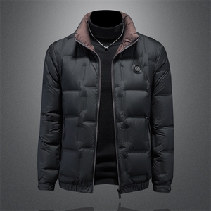 2023冬季90%白鸭绒亮面立领羽绒服图片