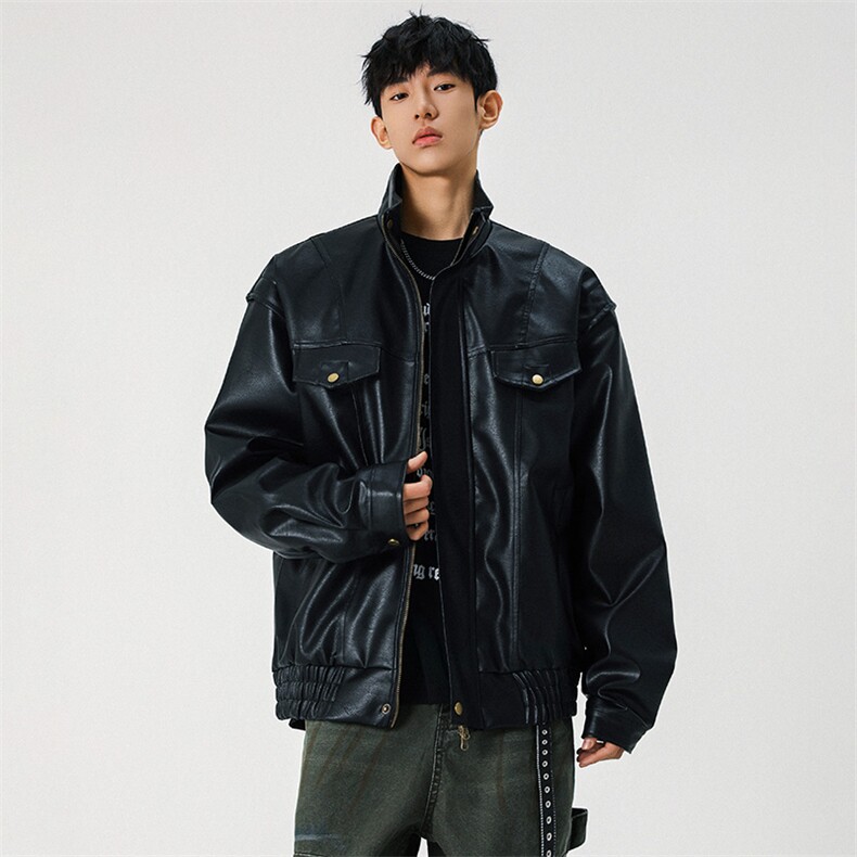 秋冬重磅美式皮衣外套机车夹克男宽松外套xz405-jk6801-P108控148,男装皮衣,星座405