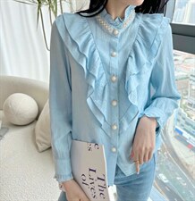 【现货】珍珠衬衫，女装衬衫，她她蜜制