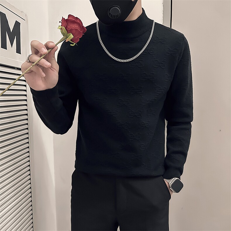 痞帅炸街针织图案圆领套头毛衣男社会小伙店主风301C-M36P78控108,男装针织衫/毛衣,星座301C（原B323）