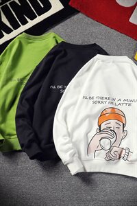 【】A003-HW3071R-P45冬装新款加绒印花童趣卫衣 麒麟风图片