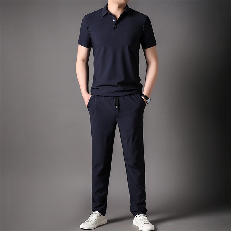 F82390钱塘2020-1中年男士时尚简约百搭夏季合身休闲套装P97图片