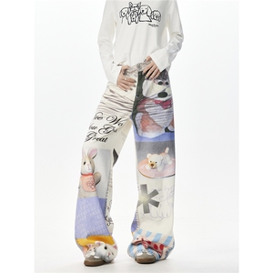 5062-风格店狗狗字母数码印花高质量牛仔裤(P68X98)4图片