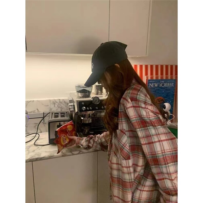 美式复古格子衬衫女款春秋2025新款设计感小众小个子防晒外套上衣,男装防晒衣,星座506A