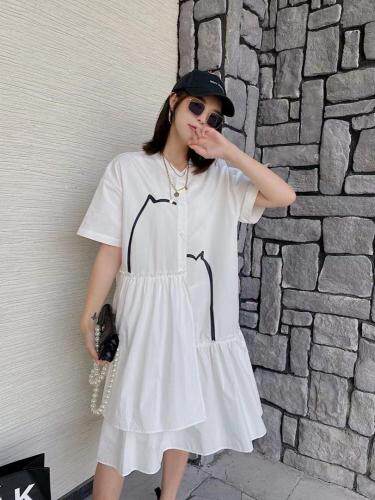 爱美欧夏季新款设计款衬衫连衣裙，女装衬衫，爱美欧