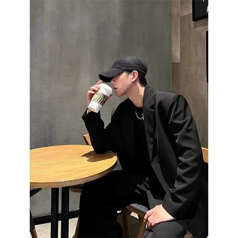 休闲西装男士套装外套雅痞帅气宽松春秋季小西服上衣潮W6772-P55，男装西服，星座412-3