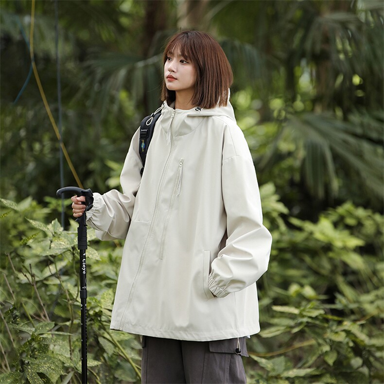 815A-MJ78342-68特 春秋装新款斜拉链登山服三防冲锋衣外套女模图片