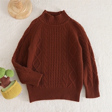 新款百搭三股加厚绞花，童装儿童羊毛衫，联起羊绒