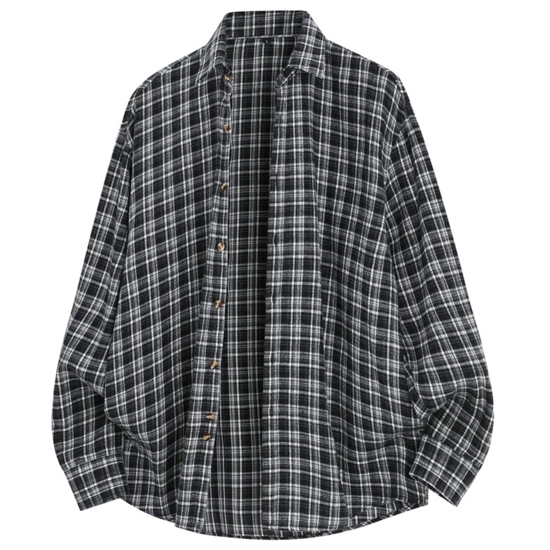 2026春季新款现货（跨境电商）四季款格子衬衫潮流宽松格纹衬衣，男装衬衫，星座1107