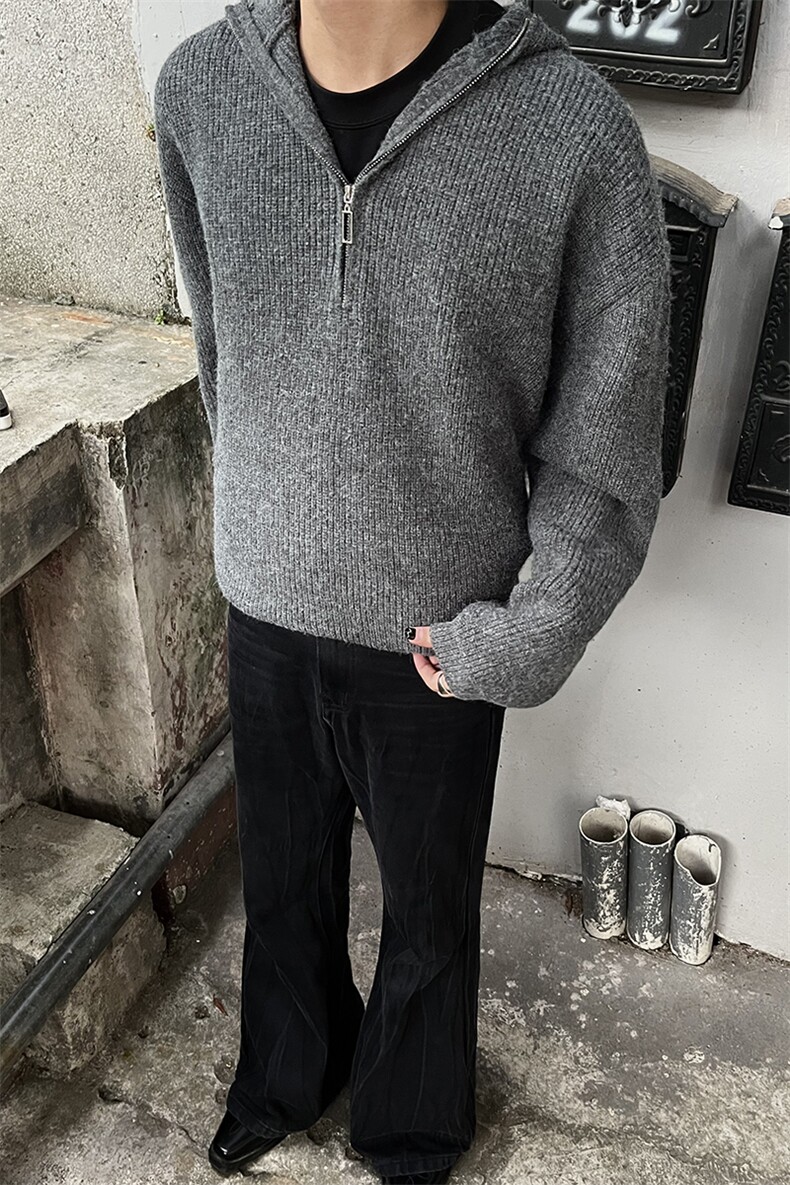 B221美式ins高街百搭纯色连帽毛衣SY2325-P80控108,男装针织衫/毛衣,电商B221