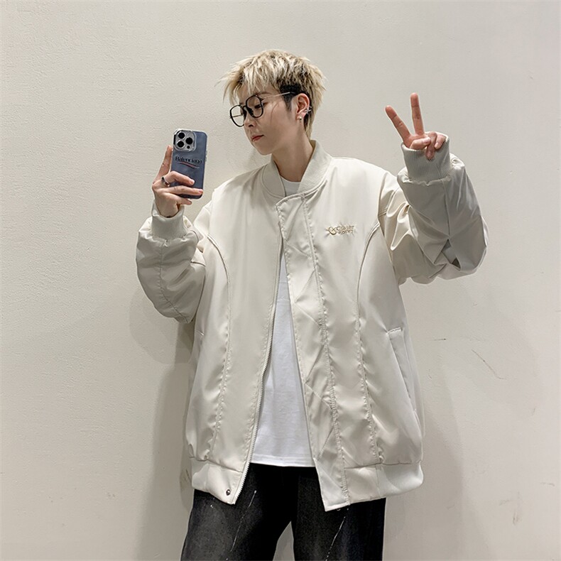 美式复古飞行员夹克棒球服春季新款百搭工装外套男现货 W8091-P65图片