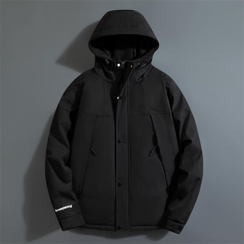 拼色冲锋衣韩版男士情侣光板连帽校服羽绒服白鸭绒外套,男装羽绒服,星座301D-5(原星座1415）