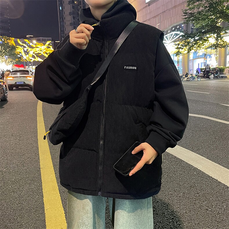 秋冬季港风棉衣马甲潮流宽松加厚保暖潮流棉服男BYM05P65,男装棉衣,电商A086