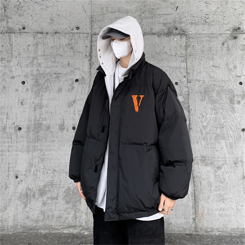 2026新款假两件橙色v宽松大码百搭连帽棉衣M8984-p128控158,男装棉衣,星座508（原C305）