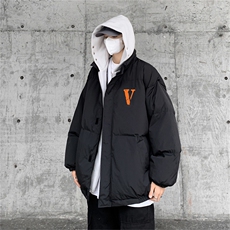 2026新款假两件橙色v宽松大码百搭连帽棉衣M8984-p128控158，男装棉衣，星座508（原C305）