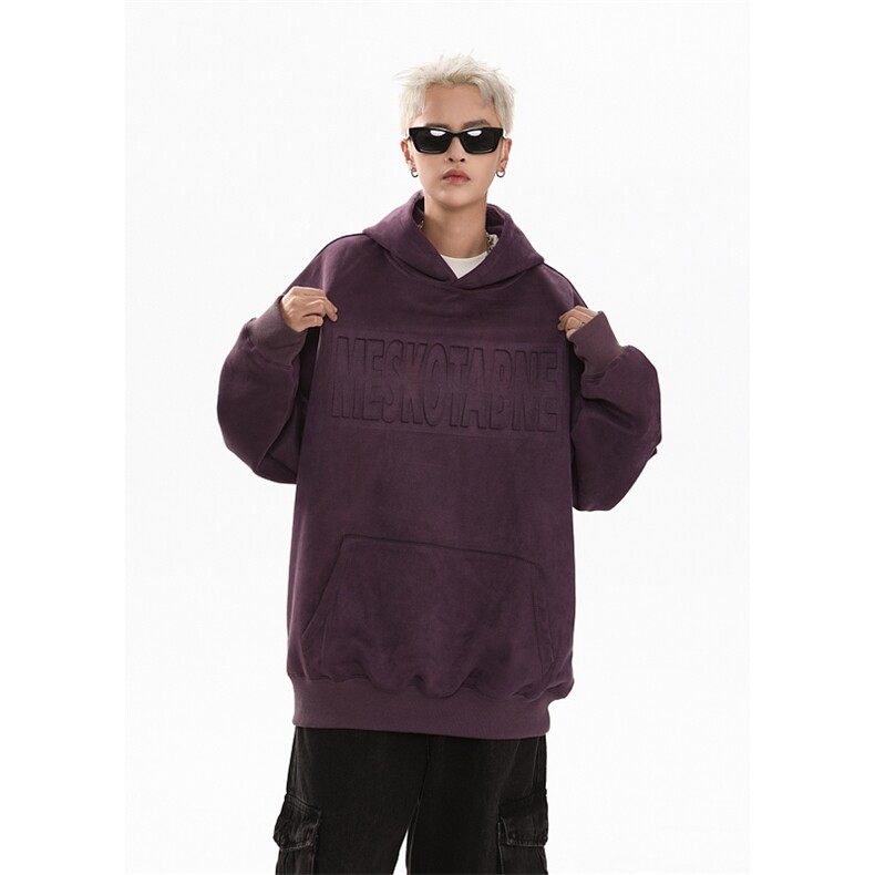 港风大码日系复古麂皮绒钢印套头连帽卫衣XZ213-W1921-P60控78,男装卫衣,星座213