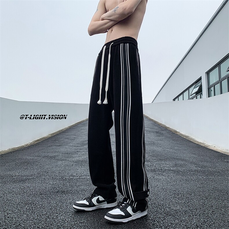 B221美式ins高街小众百搭情侣织带休闲裤LK23006-P60控78,男装休闲裤,电商B221
