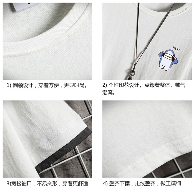 JT55167-P25假两件短袖t恤男大码胖子半袖体恤半截袖网格挂拍,男装T恤,电商A040A