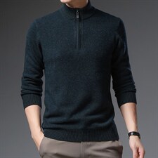 BSS6060男士2023年秋新款加厚长袖立领纯羊毛针织衫休闲P168，男装针织衫/毛衣，电商B360
