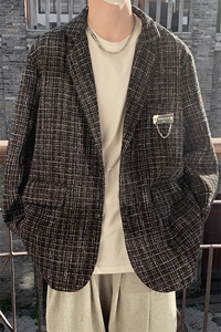 1小香风港风西服男休闲大码M-5XL情侣西装男外套XF8746P95控128图片