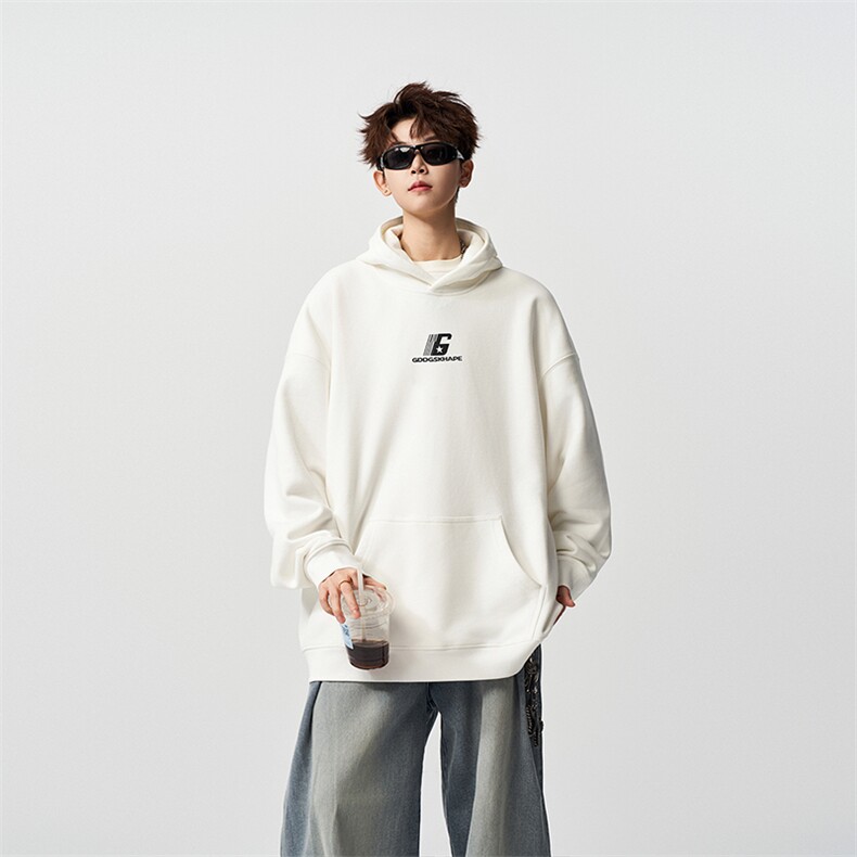 有长图华棉秋冬港风复古宽松连帽卫衣男潮外套WS00893/P55加绒P60，女装短外套，电商B316