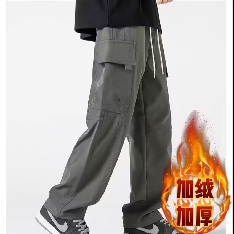 美式潮牌款工装裤秋冬宽松直筒运动休闲裤阔腿长裤伞兵工装男裤,男装工装外套,星座506A