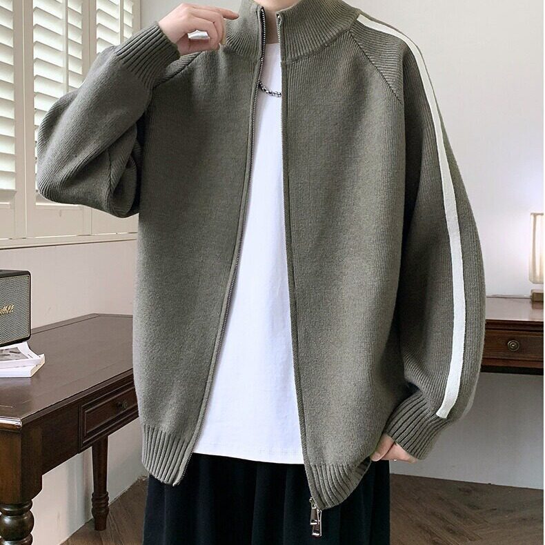 2025春秋季新款男生日系重磅开衫毛衣男士潮牌针织衫休闲情侣外套,男装针织衫/毛衣,星座506A