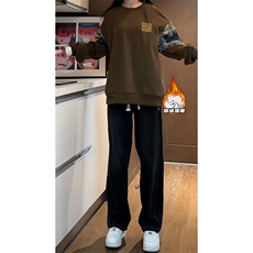2025HW23675加绒女模内景真超绒180克圆领卫衣M-5XHW23790-P55，男装卫衣，电商A022