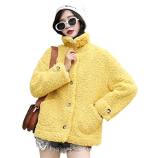 2021秋冬新款仿羊羔毛复合皮毛一体颗粒绒大衣女百搭皮草厚外套，女装羊羔毛/颗粒绒，瑶迪依秀